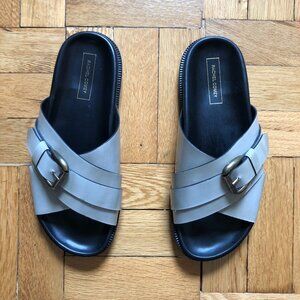 Leather slides